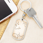 Celestial DNA Keychain Stainless Steel or 18k Gold Dog Tag Keyring-Express Your Love Gifts