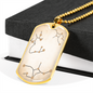 Celestial DNA Necklace Stainless Steel or 18k Gold Dog Tag 24" Chain-Express Your Love Gifts