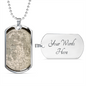 Celestial Earth Globe Necklace Stainless Steel or 18k Gold Dog Tag 24" Chain-Express Your Love Gifts