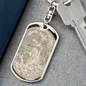 Celestial Earth Keychain Stainless Steel or 18k Gold Dog Tag Keyring-Express Your Love Gifts