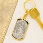 Celestial Earth Keychain Stainless Steel or 18k Gold Dog Tag Keyring-Express Your Love Gifts