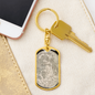 Celestial Earth Keychain Stainless Steel or 18k Gold Dog Tag Keyring-Express Your Love Gifts