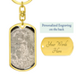 Celestial Earth Keychain Stainless Steel or 18k Gold Dog Tag Keyring-Express Your Love Gifts