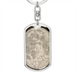 Celestial Earth Keychain Stainless Steel or 18k Gold Dog Tag Keyring-Express Your Love Gifts