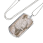 Celestial Earth Necklace Stainless Steel or 18k Gold Dog Tag 24" Chain-Express Your Love Gifts