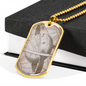 Celestial Earth Necklace Stainless Steel or 18k Gold Dog Tag 24" Chain-Express Your Love Gifts