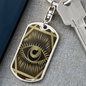 Celestial Eye Keychain Stainless Steel or 18k Gold Dog Tag Keyring-Express Your Love Gifts