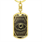 Celestial Eye Keychain Stainless Steel or 18k Gold Dog Tag Keyring-Express Your Love Gifts