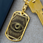 Celestial Eye Keychain Stainless Steel or 18k Gold Dog Tag Keyring-Express Your Love Gifts