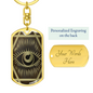 Celestial Eye Keychain Stainless Steel or 18k Gold Dog Tag Keyring-Express Your Love Gifts