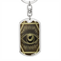 Celestial Eye Keychain Stainless Steel or 18k Gold Dog Tag Keyring-Express Your Love Gifts