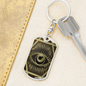 Celestial Eye Keychain Stainless Steel or 18k Gold Dog Tag Keyring-Express Your Love Gifts