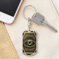 Celestial Eye Keychain Stainless Steel or 18k Gold Dog Tag Keyring-Express Your Love Gifts