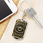 Celestial Eye Keychain Stainless Steel or 18k Gold Dog Tag Keyring-Express Your Love Gifts
