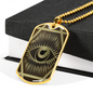 Celestial Eye Necklace Stainless Steel or 18k Gold Dog Tag 24" Chain-Express Your Love Gifts