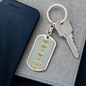 Celestial Full and Half Moon Keychain Stainless Steel or 18k Gold Dog Tag Keyring-Express Your Love Gifts
