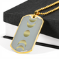 Celestial Full and Half Moon Necklace Stainless Steel or 18k Gold Dog Tag 24" Chain-Express Your Love Gifts