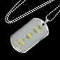 Celestial Full and Half Moon Necklace Stainless Steel or 18k Gold Dog Tag 24" Chain-Express Your Love Gifts