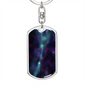 Celestial Galaxy Dark Keychain Stainless Steel or 18k Gold Dog Tag Keyring-Express Your Love Gifts