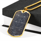 Celestial Galaxy Dark Necklace Stainless Steel or 18k Gold Dog Tag 24" Chain-Express Your Love Gifts