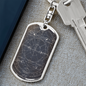 Celestial Galaxy Grey Keychain Stainless Steel or 18k Gold Dog Tag Keyring-Express Your Love Gifts