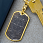 Celestial Galaxy Grey Keychain Stainless Steel or 18k Gold Dog Tag Keyring-Express Your Love Gifts
