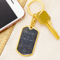 Celestial Galaxy Grey Keychain Stainless Steel or 18k Gold Dog Tag Keyring-Express Your Love Gifts