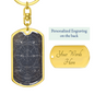 Celestial Galaxy Grey Keychain Stainless Steel or 18k Gold Dog Tag Keyring-Express Your Love Gifts