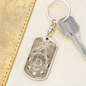 Celestial Galaxy Keychain Stainless Steel or 18k Gold Dog Tag Keyring-Express Your Love Gifts