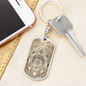 Celestial Galaxy Keychain Stainless Steel or 18k Gold Dog Tag Keyring-Express Your Love Gifts