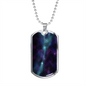 Celestial Galaxy Necklace Stainless Steel or 18k Gold Dog Tag 24" Chain-Express Your Love Gifts
