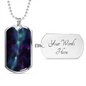 Celestial Galaxy Necklace Stainless Steel or 18k Gold Dog Tag 24" Chain-Express Your Love Gifts