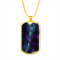 Celestial Galaxy Necklace Stainless Steel or 18k Gold Dog Tag 24" Chain-Express Your Love Gifts