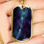 Celestial Galaxy Necklace Stainless Steel or 18k Gold Dog Tag 24" Chain-Express Your Love Gifts