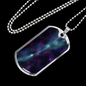 Celestial Galaxy Necklace Stainless Steel or 18k Gold Dog Tag 24" Chain-Express Your Love Gifts