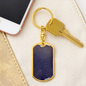 Celestial Galaxy Purple Keychain Stainless Steel or 18k Gold Dog Tag Keyring-Express Your Love Gifts