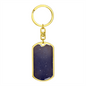 Celestial Galaxy Purple Keychain Stainless Steel or 18k Gold Dog Tag Keyring-Express Your Love Gifts