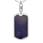 Celestial Galaxy Purple Keychain Stainless Steel or 18k Gold Dog Tag Keyring-Express Your Love Gifts