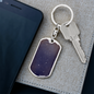 Celestial Galaxy Purple Keychain Stainless Steel or 18k Gold Dog Tag Keyring-Express Your Love Gifts