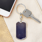 Celestial Galaxy Purple Keychain Stainless Steel or 18k Gold Dog Tag Keyring-Express Your Love Gifts