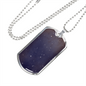 Celestial Galaxy Purple Necklace Stainless Steel or 18k Gold Dog Tag 24" Chain-Express Your Love Gifts
