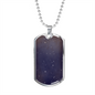 Celestial Galaxy Purple Necklace Stainless Steel or 18k Gold Dog Tag 24" Chain-Express Your Love Gifts