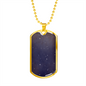 Celestial Galaxy Purple Necklace Stainless Steel or 18k Gold Dog Tag 24" Chain-Express Your Love Gifts