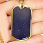 Celestial Galaxy Purple Necklace Stainless Steel or 18k Gold Dog Tag 24" Chain-Express Your Love Gifts