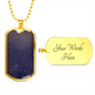 Celestial Galaxy Purple Necklace Stainless Steel or 18k Gold Dog Tag 24" Chain-Express Your Love Gifts