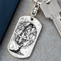 Celestial Globe Keychain Stainless Steel or 18k Gold Dog Tag Keyring-Express Your Love Gifts