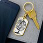 Celestial Globe Keychain Stainless Steel or 18k Gold Dog Tag Keyring-Express Your Love Gifts