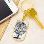 Celestial Globe Keychain Stainless Steel or 18k Gold Dog Tag Keyring-Express Your Love Gifts