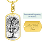 Celestial Globe Keychain Stainless Steel or 18k Gold Dog Tag Keyring-Express Your Love Gifts
