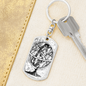 Celestial Globe Keychain Stainless Steel or 18k Gold Dog Tag Keyring-Express Your Love Gifts